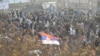 Blokada saobraćaja na Brankovom mostu u Beogradu, 4. decembra 2021. Učesnici protesta traže povlačenje izmena Zakona o eksproprijaciji i Zakona o referendumu. 