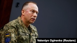 Генерал-полковник Олександр Сирський, на той час командувач Сухопутних військ Збройних сил України, під час інтерв'ю агентству Reuters. Харківська область, 12 січня 2024 року