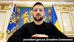 Президент Володимир Зеленський під час звернення. Грудень 2023 року