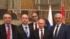 Vladimir Putin sa liderima prosrpskih parlamentarnih partija u Crnoj Gori Goranom Danilovićem, Milanom Kneževićem i Andrijom Mandićem, u Beogradu 2019. godine.