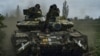Танк українських військ на позиціях біля Бахмута
