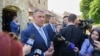 Romanian president Klaus Iohannis during a visit in Sibiu, on May 25