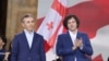 "ქართული ოცნების" საპატიო თავმჯდომარე ბიძინა ივანიშვილი (მარცხნივ), პრემიერ-მინისტრი ირაკლი კობახიძე
