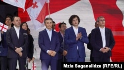 ბიძინა ივანიშვილი "ქართული ოცნების" მიერ ორგანიზებულ კონტრაქციაზე. 29 აპრილი, 2024 წელი.