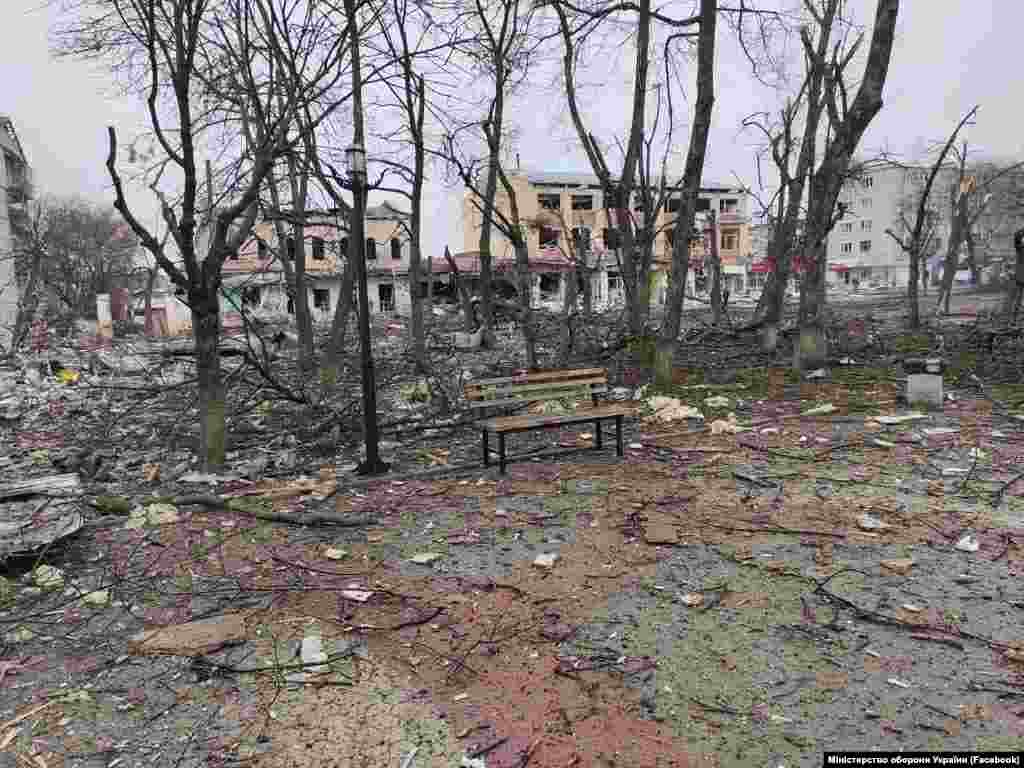 Харьков облысында шабуылға ұшыраған аймақ. 