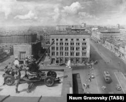 საზენიტო არტილერია, მოსკოვი, 1941 წლის ოქტომბერი.