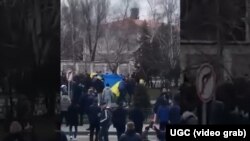 Протест проти російських військ у Мелітополі, 2 березня 2022 року