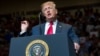 US President Donald Trump speaks during a rally in Elkhart, Indiana on May 10, 2018. / AFP PHOTO / SAUL LOEB