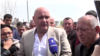 Armenia -- Multi Group's CEO Sedrak Arustamian meets with protesting workers of the Ararat Tsement plant, April 15, 2019.