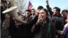Armenia - Pro-opposition students demonstrate outside Yerevan State University against official results of the February 18 presidential election, 25Feb2013.