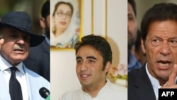 فایل فوټو: له ښي اړخه عمران خان، بلاول بټو زرداري او شهباز شریف