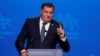 Milorad Dodik, član Predsjedništva BiH, govori na Demografskom samitu u Budimpešti 23. septembra 2021. 