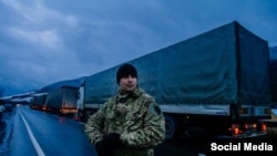 Блокада росйських вантажівок в Україні, лютий 2016 року (ілюстраційне фото)