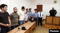 Armenia - A Yerevan court judge reads out guilty verdicts in the trial of four young opposition activists who clashed with police in August 2011, 20Jul2012.
