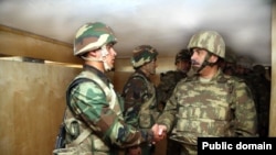Azerbaijan - Azerbaijani Defense Minister Zakir Hasanov inspects troops deployed near Karabakh, 10May2016.