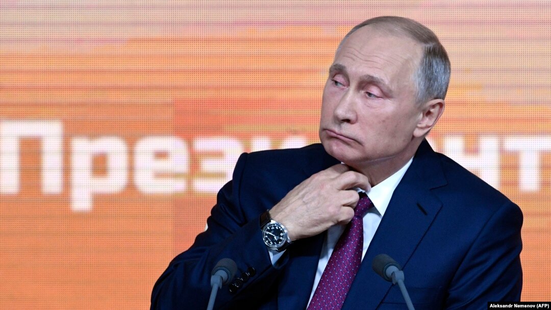 Володимир Путін на прес-конференції в Москві, Росія, 14 грудня 2017 року