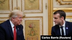 Дональд Трамп и Эммануэль Макрон, 10 ноября 2018 года