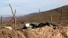Armenia - Barbed wire protecting an Armenian army post in the Tavush province bordering Azerbaijan, 30Dec2014.