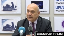 Armenia - Ashot Melikian, chairman of the Committee to Protect Freedom of Expression, at a news conference, October 22, 2021.