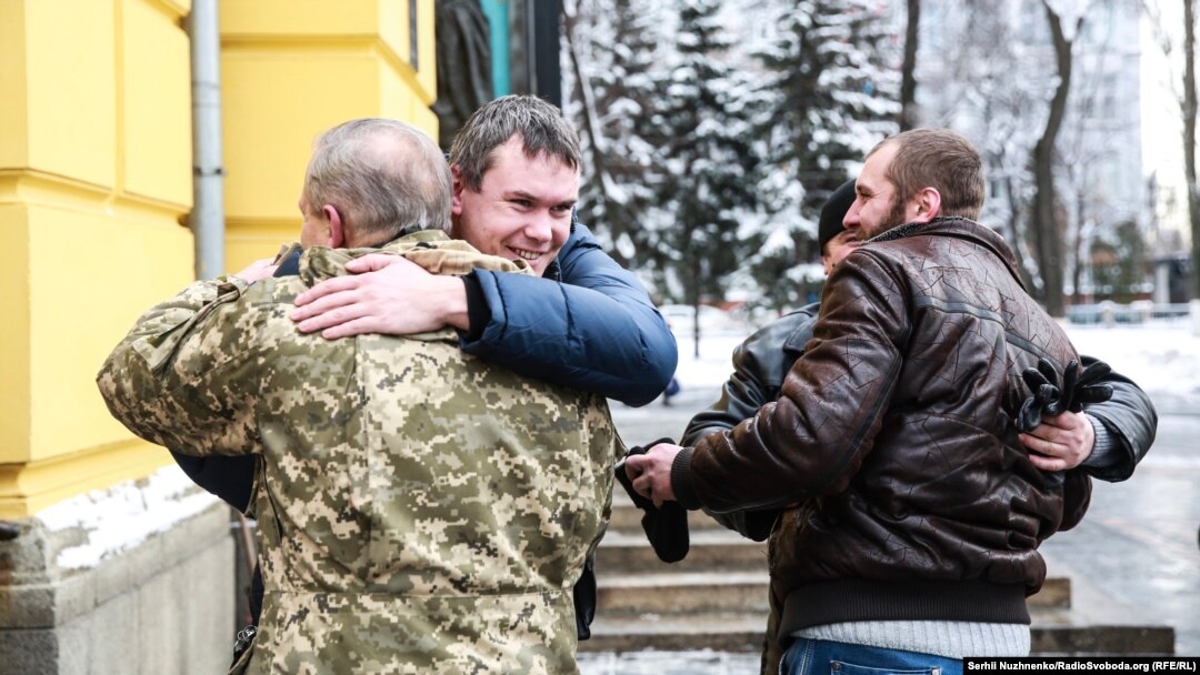 Зустріч побратимів біля Володимирського собору у Києві, 20 січня 2018 року