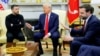 Президент Украины Владимир Зеленский (слева), президент США Дональд Трамп (в центре) и вице-президент США Джей Ди Вэнс. Вашингтон, 28 февраля 2025 года
