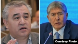 Қырғызстан президенті Алмазбек Атамбаев (оң жақта) пен парламенттегі "Ата Мекен" фракциясының жетекшісі Омурбек Текебаев.