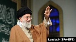 Iranian Supreme Leader Ayatollah Ali Khamenei addressed a meeting in Tehran on January 9.