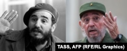 Фидель Кастро в молодости и в наши дни.