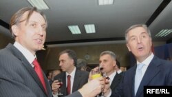 Lider SDP-a Ranko Krivokapić i DPS-a Milo Đukanović, Foto: Savo Prelević