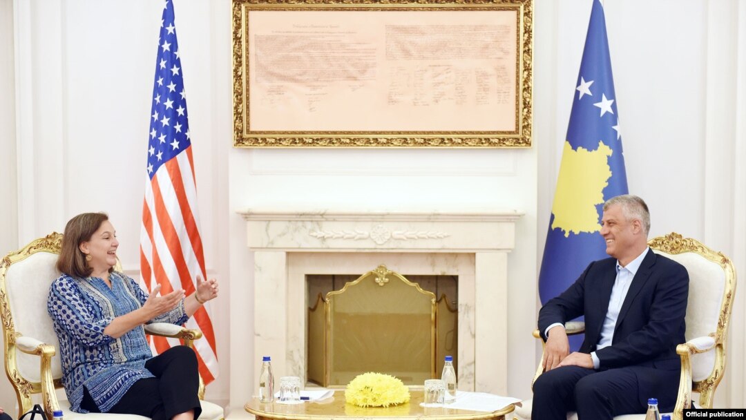 VIktorija Nuland i Hašim Tači, Priština, 10. jul 2016.