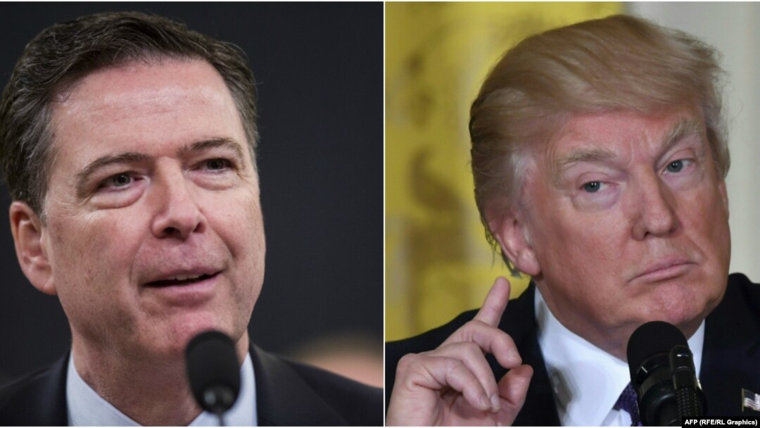 Джеймз Комі (л) викликав невдоволення Дональда Трампа (п), та версії того, чим саме, щоразу змінюються