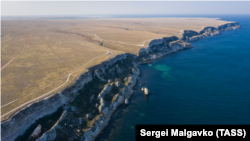 Мыс Тарханкут на западе Крымского полуострова