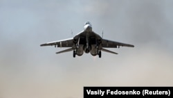 Ілюстраційне фото. Військовий реактивний літак Міг-29 під час військових навчань. Білорусь, 25 серпня 2017 року