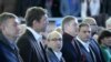 Голова Харківської обласної ради Сергій Чернов, народний депутат України Олег Царьов, харківський міський голова Геннадій Кернес (зліва направо) під час відкриття Всеукраїнського зльоту керівників первинних організацій Партії регіонів, Харків, 1 лютого 2014 року