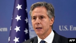Američki državni sekretar Entoni Blinken na konferenciji za novinare u Tel Avivu, 17. oktobra 2023. 