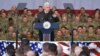 U.S. Vice President Mike Pence speaks to troops in a hangar at Bagram Air Field on December 21.