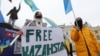 Украинские активисты на митинге «Скажи нет Путину» в Киеве 9 января 2022 года, после введения войск ОДКБ в Казахстан. Через полтора месяца Россия вторглась на территорию Украины, что по мнению исследователей, подтолкнуло постсоветские страны к отдалению от Москвы