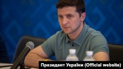 UKRAINE, KHERSON REGION – President of Ukraine Vladimir Zelensky during a visit to the administrative border with the Crimea, 14Jul2019