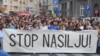 Beograđani su protestovali zbog nasilja, nakon ubistva francuskog navijača Brisa Tatona, 2009.