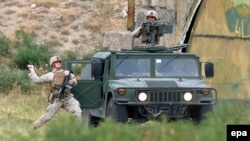Georgia -- U.S. soldiers take part in the joint NATO-Georgia military exercise 'Agile Spirit 2015' at the military base of Vaziani, outside Tbilisi, July 21, 2015.