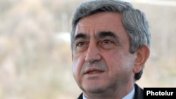 Armenia -- President Serzh Sarkisian speaks to journalists in the northern Tavush region, 09Apr2010