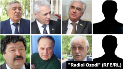 Дар акс: Акбаршоҳ Искандаров, Ҳамроҳхон Зарифӣ, Саидҷаъфар Усмонзода, Шокирҷон Ҳакимов, Абдулфайз Атоӣ ва Аҳмадшоҳ Комилзода.