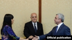 Armenia - Armenian President Serzh Sarkisian receives representatives of the Prosperous Armenia Party, Yerevan, 12Mar, 2015