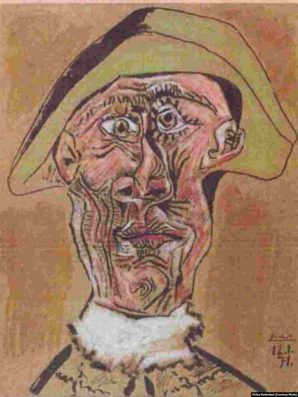 Полотно Пабло Пикассо «Голова Арлекина» (1971 год).