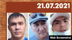 Бекіжан Меңдіғазиев (ортада), Асылхан Жаубатыров (сол жақта) және Ерұлан Әміров. "Тірек" альянсы сайтынан алынған коллаж.