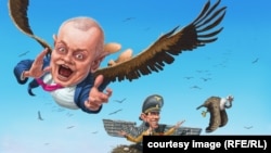 Карикатура українського художника Андрія Левченка «Пташеня Геббельса – Дмитро Кисельов»