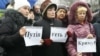 Під час акції проти агресії Росії щодо України за два дні до так званого «референдуму» в окупованому Криму. Хмельницький, 2 березня 2014 року
