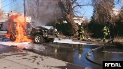 Місце вибуху автомобіля в Маріуполі. 31 травня 2017 року