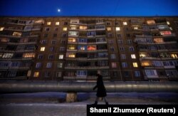Ақсу қаласында қыс мезгілінде түсірілген сурет. 22 ақпан 2018 жыл.