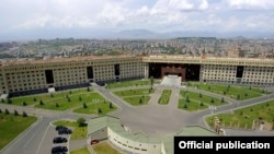Armenia -- The Armenian Defense Ministry building in Yerevan.
